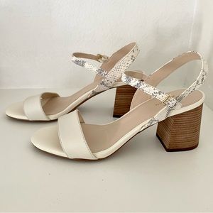 Cole Haan Josie Block Heel Sandal Ivory Roccia Size 7